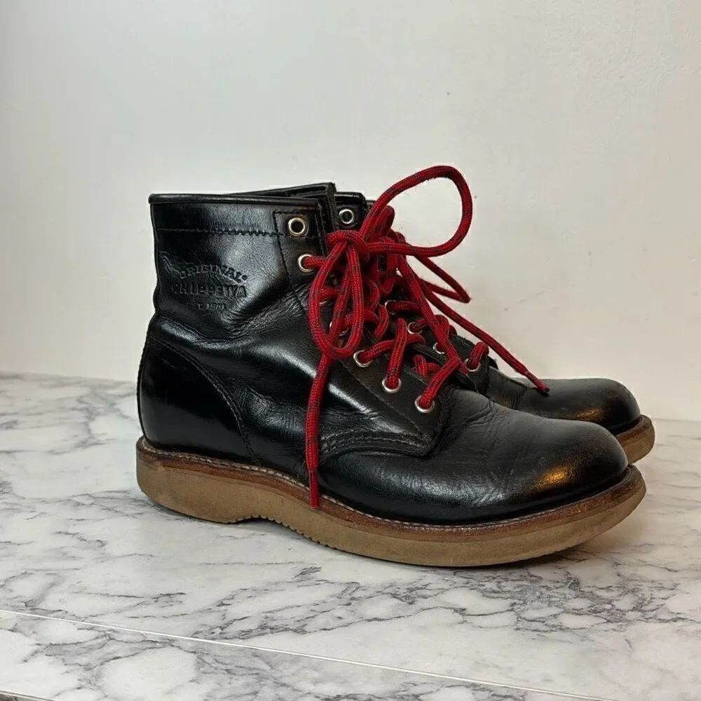 Chippewa Women's Black Keota 6" Lace Up Heritage Boots 7.5